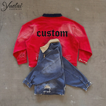 Cropped Canvas Washed Jacket Factory - OEM/ODM Custom Logo Contrast Color Cropped Canvas Washed Jacket Sun Faded Vintage