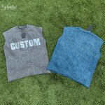 Tank Top T-Shirt Factory - OEM/ODM Custom Garment Manufacturer Digital Printing Men's Cut Acid Washed 100% Cotton Tank Top
