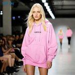 Hoodies Sweatshirts Manufacturer - OEM/ODM Custom Embroidered Hoodies Cotton Clothing Pink Plus Size Womens Hoodies