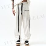 Sweatpants Factory - OEM/ODM Custom Logo Fleece Cotton Sweatpants Striped Oversized Trackpants