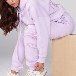 Women Jogger Sweatpants Factory - OEM/ODM Custom Logo High Quality Fleece Women Jogger 3D Embroidery Elastic Waist