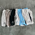 Embroidery Mesh Shorts Manufacturer - OEM/ODM Custom Logo Embroidery Mesh Shorts Color Block Sports Casual Loose Elastic