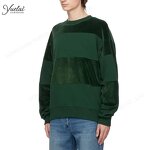 Crewneck Sweatshirt Manufacturer - OEM/ODM Custom Men's 400gsm Cotton Terry Crewneck Sweatshirt 3D Embroidered Color Block