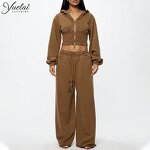 Crop Jacket Hoodie Manufacturer - OEM/ODM Custom Wholesale Logo Autumn Plain Blank Long Sleeve Crop Jacket Hoodie