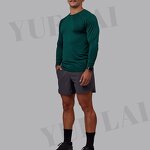 Men's Sports T-Shirt Manufacturer - OEM/ODM Custom Logo 100%Polyester Men's Fitness Long Sleeve Sports T-Shirt Activewear