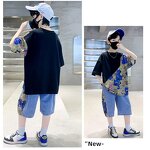 Kids Clothing Sets Manufacturer - OEM/ODM Custom Summer Unisex Kids Clothing Sets Cotton Blended Two-Piece Embroidery Printed