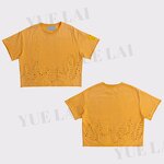 Men's T-shirt Manufacturer - OEM/ODM Custom Logo 100%Cotton Men's T-shirt Patchwork Rhinestone Oversize Boxy Cropped
