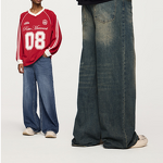 Men's Jeans Factory - OEM/ODM Custom 2025 New Men's Jeans Wholesale Custom Washed Baggy Jeans Cleanfit Straight-leg