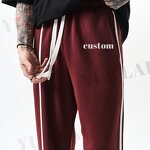 Sweatpants Factory - OEM/ODM Custom Logo Fleece Cotton Sweatpants Striped Oversized Trackpants