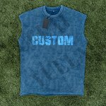 Tank Top T-Shirt Factory - OEM/ODM Custom Garment Manufacturer Digital Printing Men's Cut Acid Washed 100% Cotton Tank Top