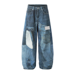 High Waist Camo Jeans Factory - OEM/ODM Custom High Waist Block Camo Jeans Y2K Baggy Distressed Acid Wash Patchwork