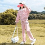 Children Pink Clothes Factory - OEM/ODM Custom OEM Heavy Weight Logo Printed Children Pink Clothes Blank Zipper Hoodies Set