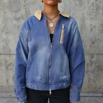 Cropped Canvas Washed Jacket Factory - OEM/ODM Custom Logo Contrast Color Cropped Canvas Washed Jacket Sun Faded Vintage