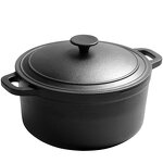 Enameled Cast Iron Soup Pot Factory - OEM/ODM Custom Matte Black Enameled Cast Iron Soup Pot Non-Toxic Oven Stovetop Safe