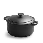 Enameled Cast Iron Soup Pot Factory - OEM/ODM Custom Matte Black Enameled Cast Iron Soup Pot Non-Toxic Oven Stovetop Safe