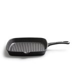 Cast Iron Steak Pan Manufacturer - OEM/ODM Custom Modern P24 Cast Iron Steak Pan Striped Square Enamel Exterior