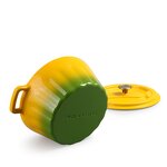 Cast Iron Pot Set Factory - OEM/ODM Custom Cast Iron Pot Set Color Gradient Uncoated Deep Stew Pot Double Handle