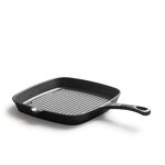 Cast Iron Steak Pan Manufacturer - OEM/ODM Custom Modern P24 Cast Iron Steak Pan Striped Square Enamel Exterior