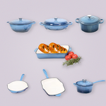 Cast Iron Dutch Oven Set Factory - OEM/ODM Custom 7-Piece Cast Iron Dutch Oven Cookware Set Enamel Coating for Oven Safety