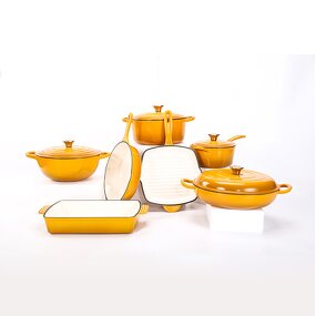 Enamel Cast Iron Cookware Set Factory - OEM/ODM Custom 7-piece Sustainable Enamel Cast Iron Cookware Set Dutch Oven