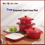 Cast Iron Enamel Dutch Oven Manufacturer - OEM/ODM Custom High-quality 4-piece Set of Cast Iron Enamel Dutch Oven Soup Pots