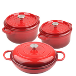 Enameled Cast Iron Cookware Set Factory - OEM/ODM Custom 3-Piece Enameled Cast Iron Cookware Set Custom Colors Dutch Oven