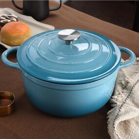 Cast Iron Enamel Pot Set Manufacturer - OEM/ODM Custom Factory-Produced 4-Piece Classic Design Cast Iron Enamel Pot Set