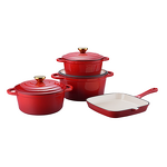 Cast Iron Cookware Set Manufacturer - OEM/ODM Custom Modern Design Enamel Non-Stick Cookware Set Metal Kitchen
