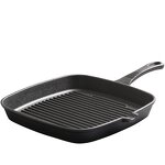 Cast Iron Steak Pan Manufacturer - OEM/ODM Custom Modern P24 Cast Iron Steak Pan Striped Square Enamel Exterior
