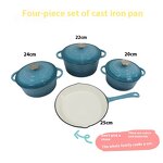 Cast Iron Enamel Pot Set Manufacturer - OEM/ODM Custom Factory-Produced 4-Piece Classic Design Cast Iron Enamel Pot Set