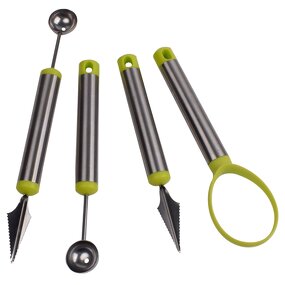 Stainless Steel Kitchen Accessories Manufacturer - OEM/ODM Custom 3 Pieces Stainless Steel Fruit Decoration Melon Ball Scoop