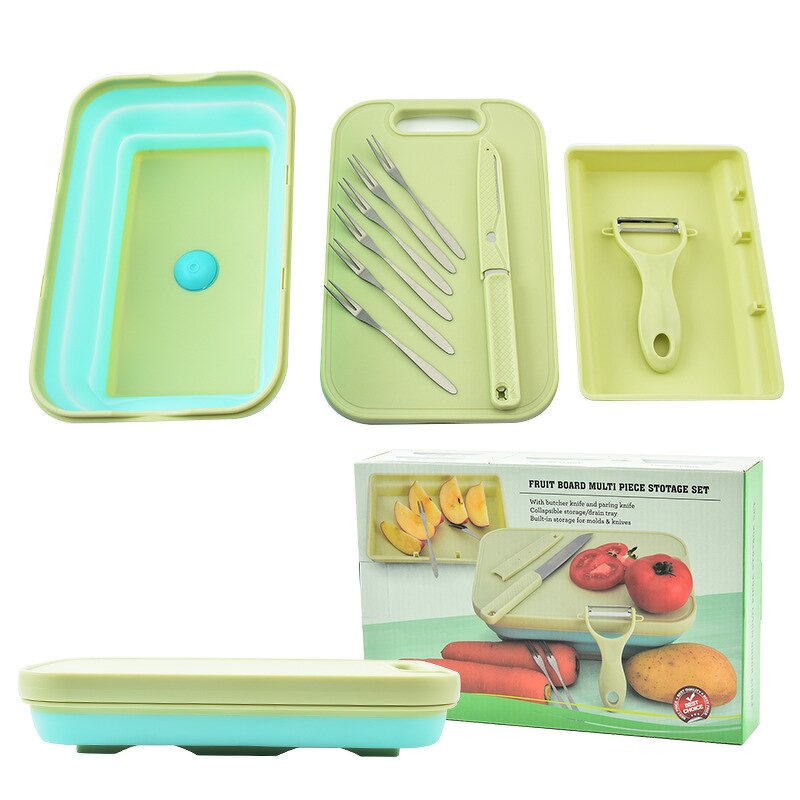 Foldable Colander Chopping Board Manufacturer - OEM/ODM Custom Kitchen Multifunction Vegetable Tools Foldable Silicone Colander Board