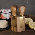 Cheese Tools Holder Set Manufacturer - OEM/ODM Custom Kitchen Gadgets Cheese Tools Stainless Steel Cheese Knife Wood Holder