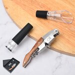Barware Gift Set Factory - OEM/ODM Custom 3 Pack Barware Gift Set Wine Pourer Vacuum Stopper Corkscrew Bottle Opener