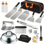 Grill Spatula Accessories Kit Set Factory - OEM/ODM Custom Grill Spatula Flat Top Griddle Accessories Kit Set for Outdoor