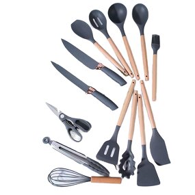 Silicone Kitchenware Set Manufacturer - OEM/ODM Custom Hot Sale 19-Piece Household Silicone Kitchenware Set Cooking Tools