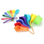 Plastic Measuring Spoons Cups Set Factory - OEM/ODM Custom 15pcs Colorful Plastic Measuring Spoons Cups Measurer Set