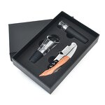 Barware Gift Set Factory - OEM/ODM Custom 3 Pack Barware Gift Set Wine Pourer Vacuum Stopper Corkscrew Bottle Opener
