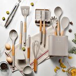 Kitchenware Accessories Manufacturer - OEM/ODM Custom Food Grade 13PCS Wooden Handle Silicone Kitchen Utensil Set