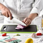 Plastic Cutting Board Factory - OEM/ODM Custom Kitchen Accessories Plastic Cutting Board Non-Slip with Knife Sharpener