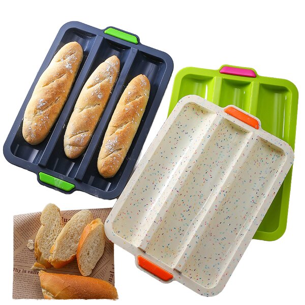 Silicone Bread Baking Mould Manufacturer - OEM/ODM Custom Hot Sale Non-Stick 3 Wave Loaves Silicone Bread Baking Mould