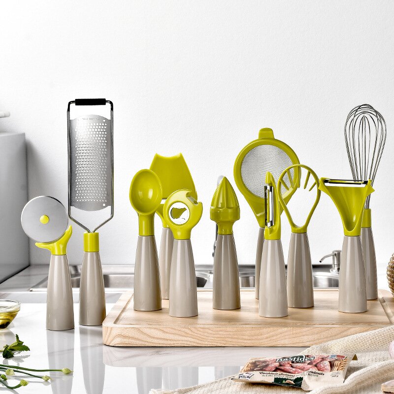 Olive Green Kitchen Gadgets Set Manufacturer - OEM/ODM Custom Olive Green Home Kitchen Accessories 11 Pcs Tools Set