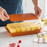 Pre-Cut Slice Square Pan Manufacturer - OEM/ODM Custom 18 Pre-Cut Slice Square Non Stick Carbon Steel Bakeware Oven Pan