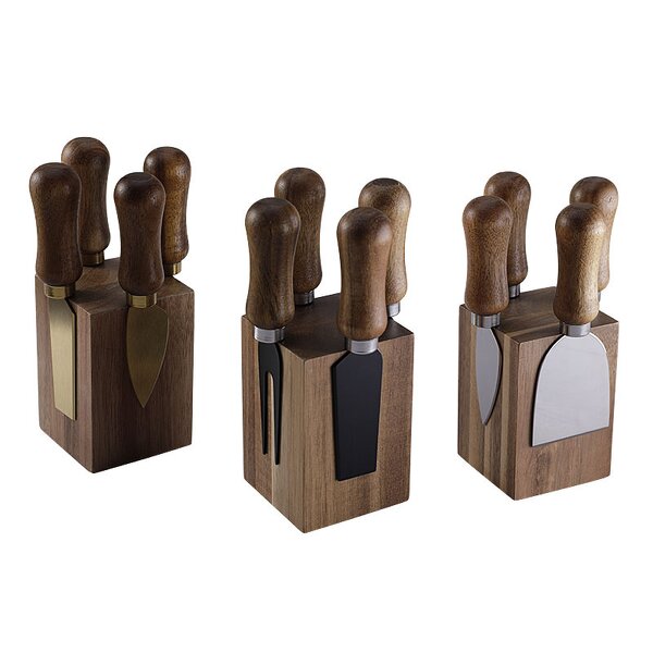 Stainless Steel Cheese Knife Holder Factory - OEM/ODM Custom Kitchen Gadgets Stainless Steel Cheese Knife Acacia Wood Holder