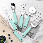 Stainless Steel Kitchen Gadgets Set Factory - OEM/ODM Custom 9pcs Stainless Steel Customized Logo Green Kitchen Gadgets Set