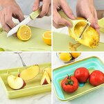 Foldable Colander Chopping Board Manufacturer - OEM/ODM Custom Kitchen Multifunction Vegetable Tools Foldable Silicone Colander Board