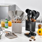 Kitchen Utensil Set Factory - OEM/ODM Custom 13pcs Wood Handle Silicone Cooking Utensil Set Gadgets