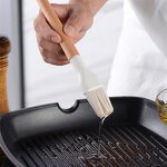 Kitchen Utensil Set Factory - OEM/ODM Custom Food Safe Nonstick White Silicone Utensil Set with Wooden Handle