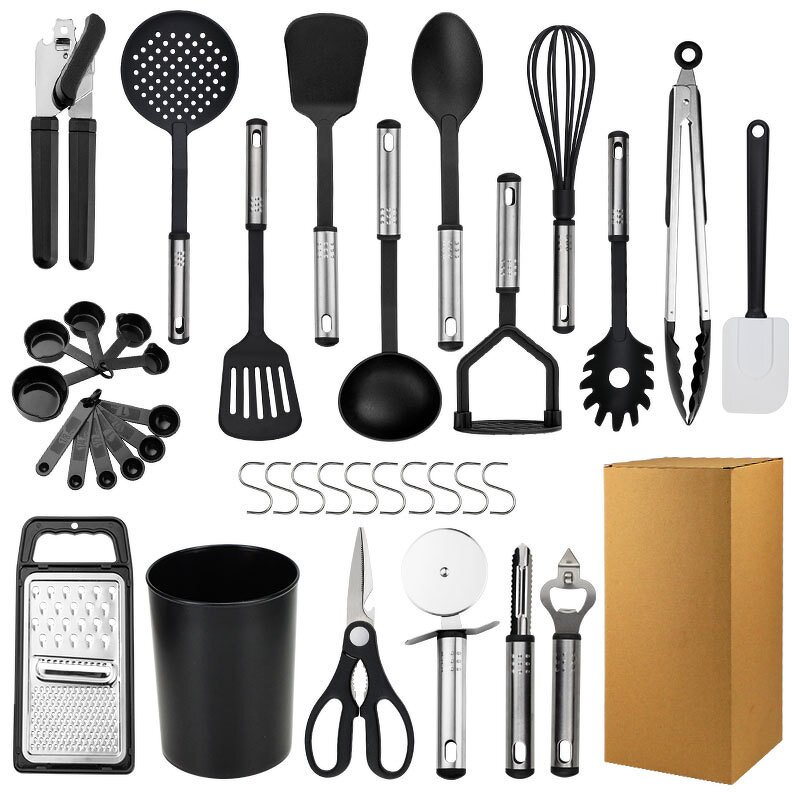 Home Kitchen Accessories Set Manufacturer - OEM/ODM Custom 38 Pcs Nylon Stainless Steel Home Kitchen Accessories Tools Set