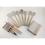 Kitchen Utensil Set Factory - OEM/ODM Custom 13pcs Wood Handle Silicone Cooking Utensil Set Gadgets